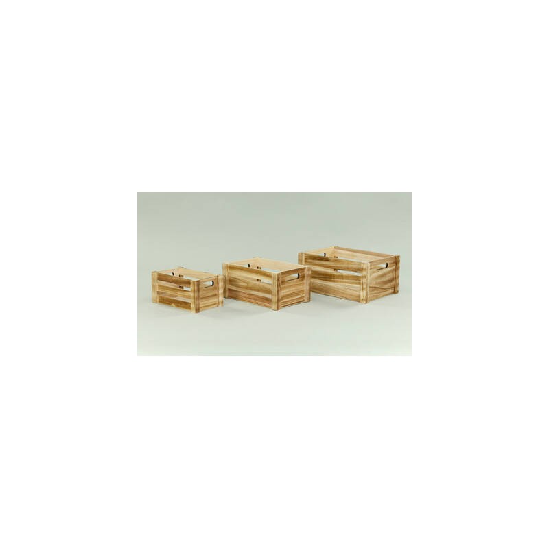 CASSETTA LEGNO RETTANGOLARE NOCCIOLA 35x25x16cm 1/3