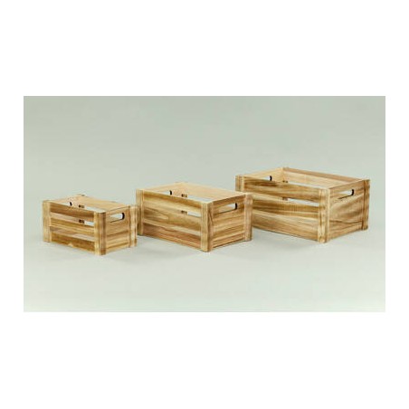 CASSETTA LEGNO RETTANGOLARE NOCCIOLA 35x25x16cm 1/3