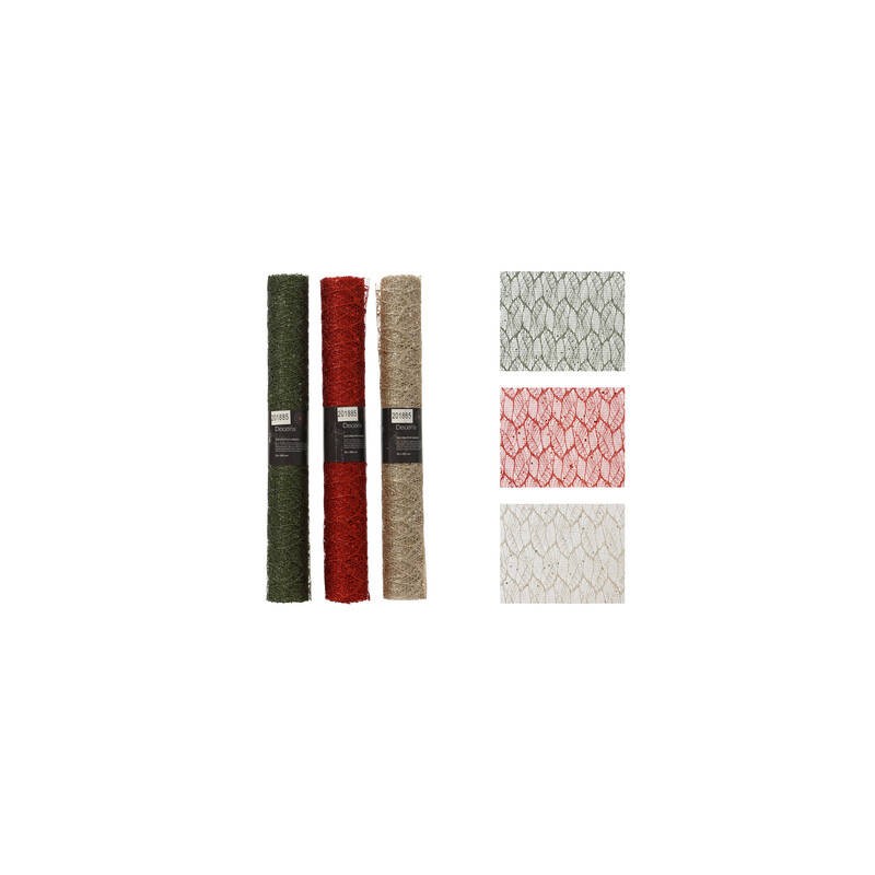 RUNNER IN POLIESTERE GLITTERATO 0,35x2mt 3COLORI ASS.TI 1pz