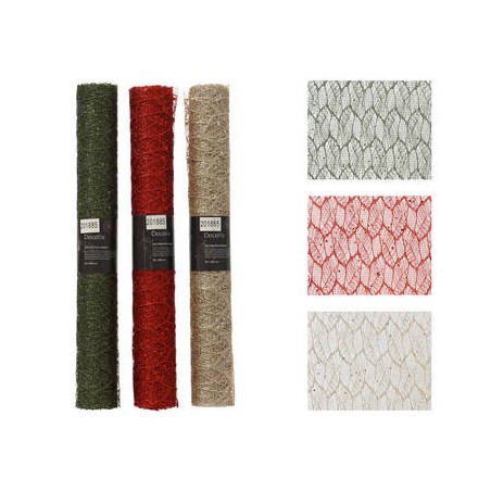 RUNNER IN POLIESTERE GLITTERATO 0,35x2mt 3COLORI ASS.TI 1pz