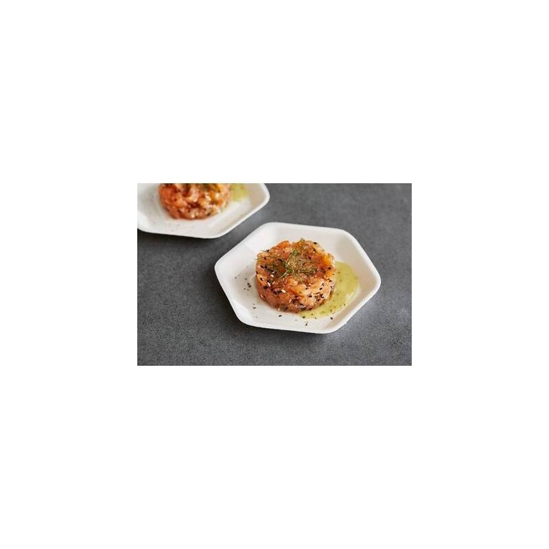 PIATTO POLPA ESAGONALE 13x11,6cm BIODEGRADABILE 50pz