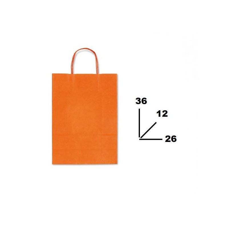 BORSA CARTA COLOR MIS.26+12x36cm ARANCIONE 488