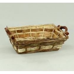 CESTO RETTANGOLARE VIMNI BETULLA MARRONE 42x26xh11cm