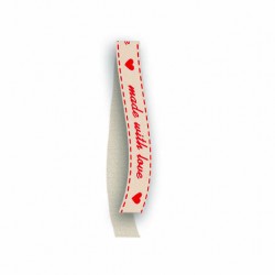 BOBINA NASTRO TESSUTO MADE WITH LOVE 605 mm15x20mt 07-ROSSO