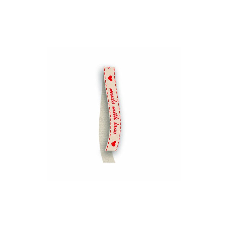 BOBINA NASTRO TESSUTO MADE WITH LOVE 605 mm15x20mt 07-ROSSO