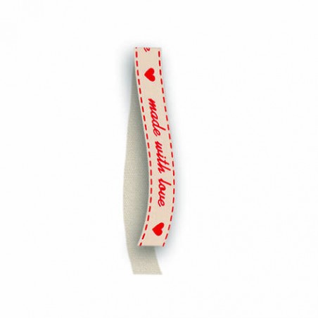 BOBINA NASTRO TESSUTO MADE WITH LOVE 605 mm15x20mt 07-ROSSO