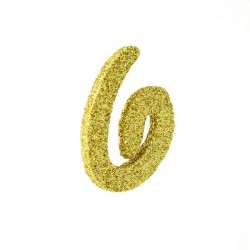 NUMERO POLISTIROLO FANTASY GLITTER ORO 7cm 6