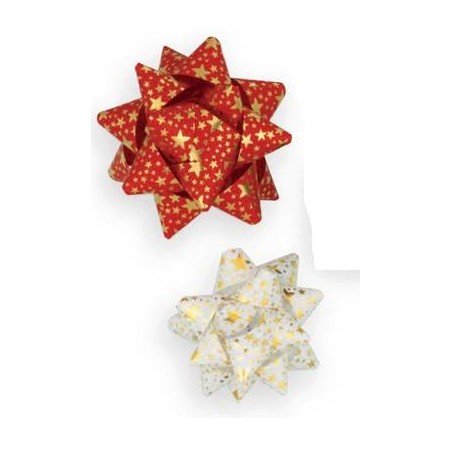 STELLE ADESIVE C/STAMPA STELLINE ORO mm15 ø6,5cm 68360-00 COLORI ASS.TI 4pz