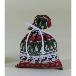 SACCHETTO STOFFA DECO NATALE 13x17 cm 6pz