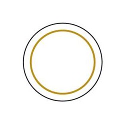 ETICHETTE ADESIVE CHIUDIBUSTA TRASPARENTE BORDO ORO 3x3cm...