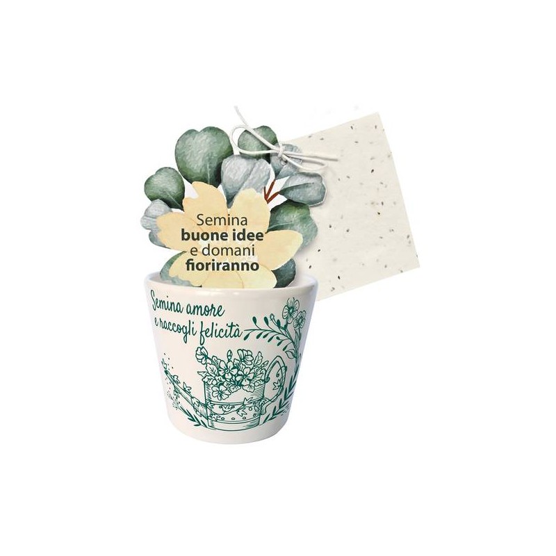 VASETTO ANNAFFIATOIO CON CARTA PIANTABILE ø7,5x7cm
