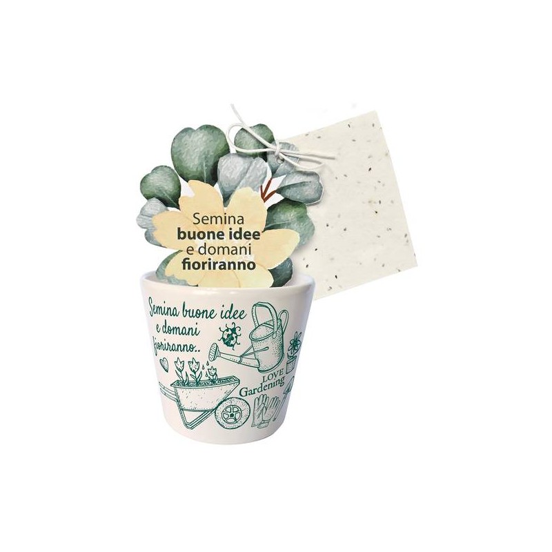 VASETTO LOVE GARDENING CON CARTA PIANTABILE ø7,5x7cm