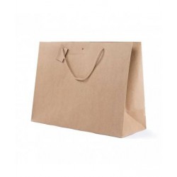 SHOPPER CARTA KRAFT CON TAG & FORO 16+8x14cm AVANA