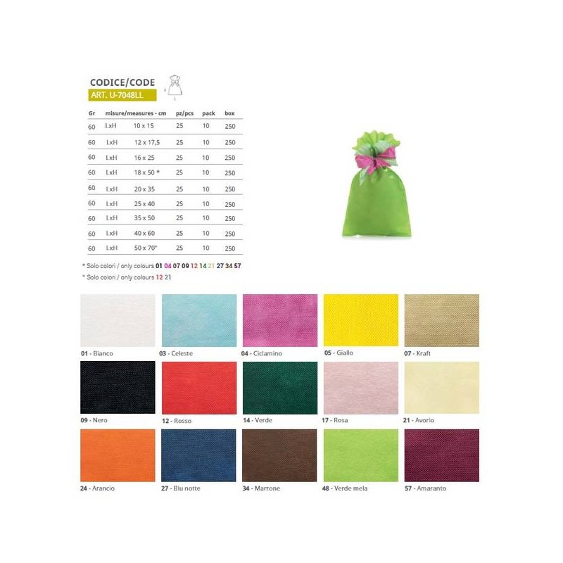 BUSTA REGALO TNT 25x40 48-VERDE MELA