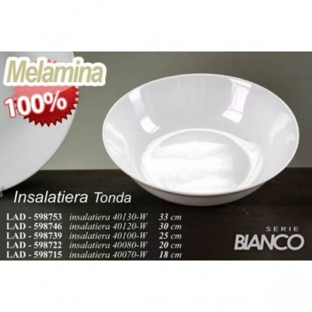 INSALATIERA TONDA MELAMINA BIANCA ø33cm