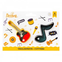 TAGLIAPASTA NOTA MUSICALE E CHITARRA PLASTICA SET 2pz