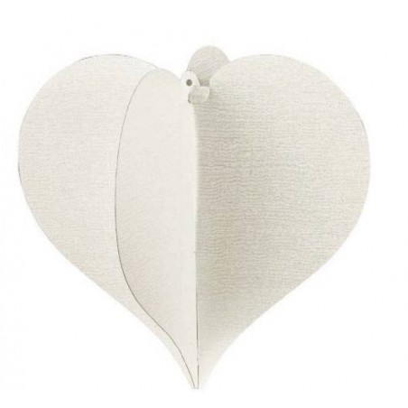 CUORE BIANCO 30x30cm TRAMA ARDESIA da appendere 2pz