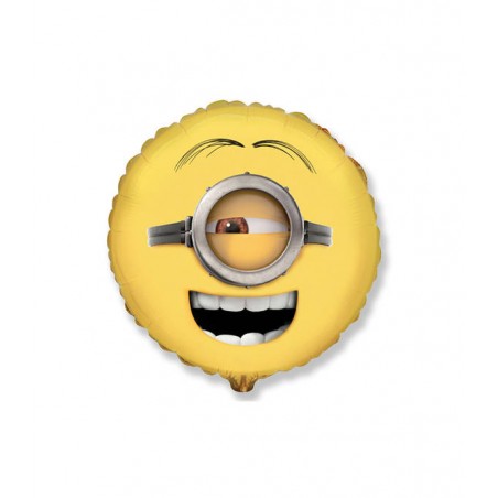 PALLONE MYLAR MINIONS STUART VISO TONDO 45cm