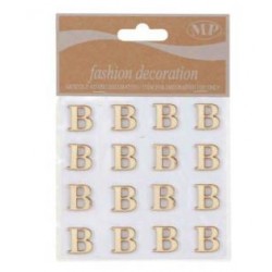 LETTERE 'B' IN LEGNO 10x10cm 16pz