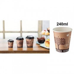 BICCHIERI CARTA+PE TAKE AWAY 240ml ø8x9cm 50pz LEO