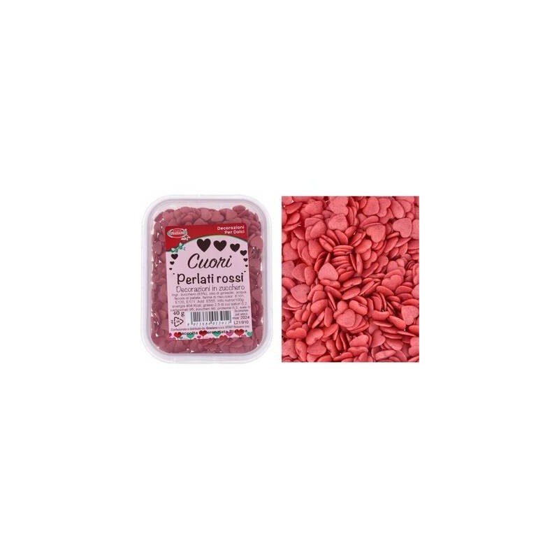 CUORICINI PERLATI ZUCCHERO 40gr ROSSI