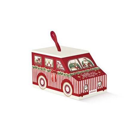 SCATOLA FURGONCINO C/CORDINI 8x4x4,5cm MARKET ROSSO