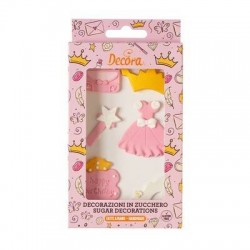 DECORAZIONI IN ZUCCHERO PRINCIPESSA 6pz