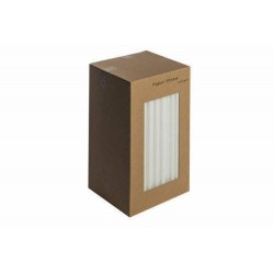 CANNUCCE CARTA ECOFRIENDLY mm8x20cm 250pz BIANCO BIO COMPOSTABILE