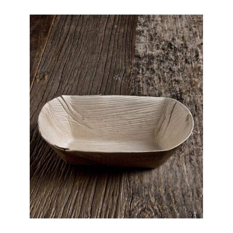 SCODELLA OVALE 600ml 22x12x6,5cm FOGLIA DI PALMA 20pz BIO COMPOSTABILE