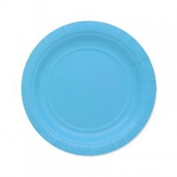 PIATTI DESSERT ECOLOR BIODEGRADABILI 18cm CELESTE 25pz