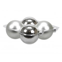 PALLINE VETRO ø100mm ARGENTO MIX 4pz