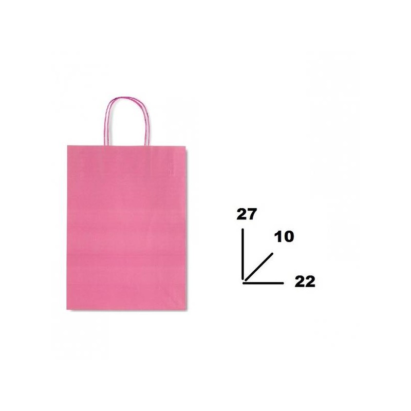 BORSA CARTA COLOR MIS.22+10x27cm ROSA 722