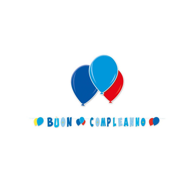 FESTONE MAXI BUON COMPLEANNO CELESTE 6mt