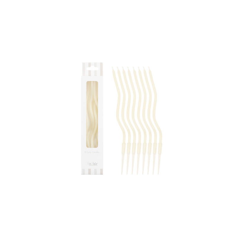 CANDELINE STELO CURLY 12,5cm AVORIO 8pz