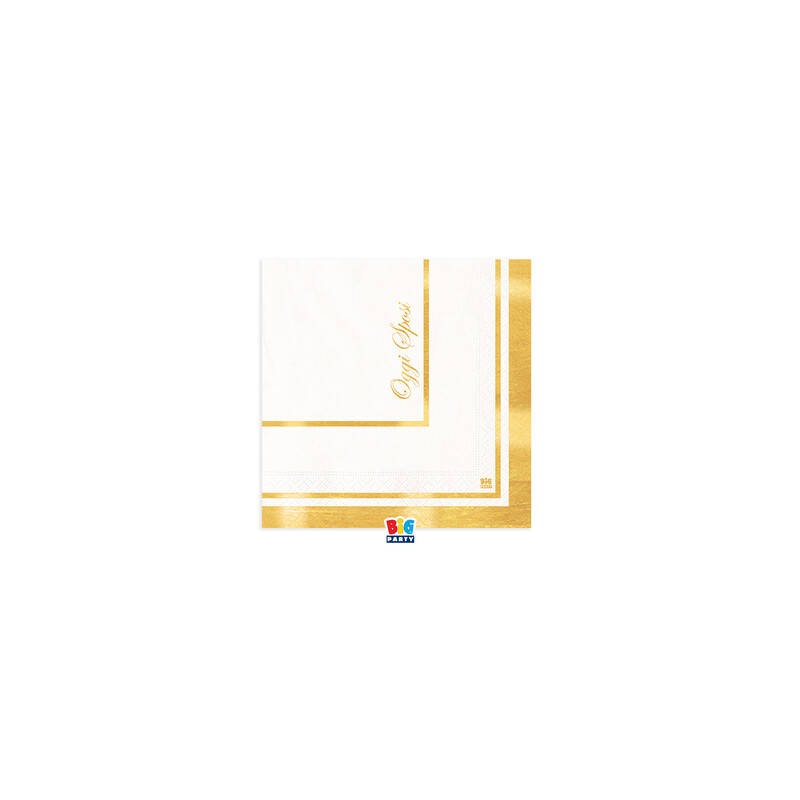 TOVAGLIOLI 25x25cm SPOSI CLASSIC GOLD 16pz