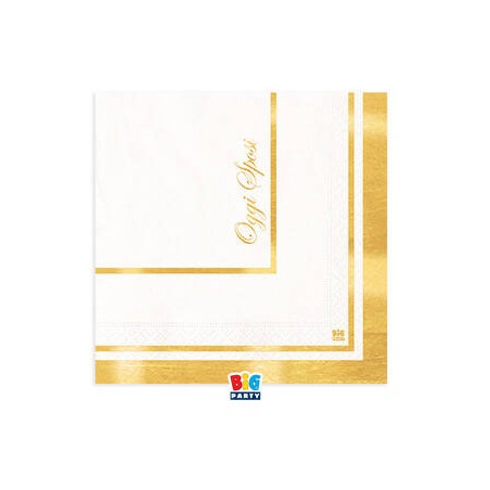 TOVAGLIOLI 25x25cm SPOSI CLASSIC GOLD 16pz