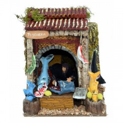 BOTTEGA PESCHERIA C/MOVIMENTO 17x17x21cm