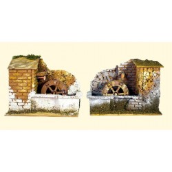 MULINO AD ACQUA CON POMPA 20x14x16cm 2 MOD.