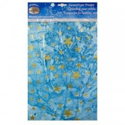 FOGLIO CARTA CIELO DIPINTO A MANO STELLE ORO 70x100cm