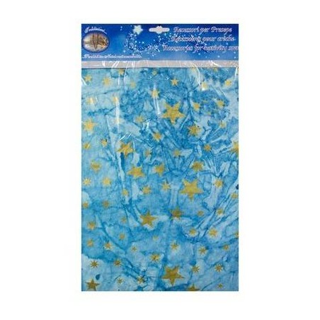 FOGLIO CARTA CIELO DIPINTO A MANO STELLE ORO 70x100cm