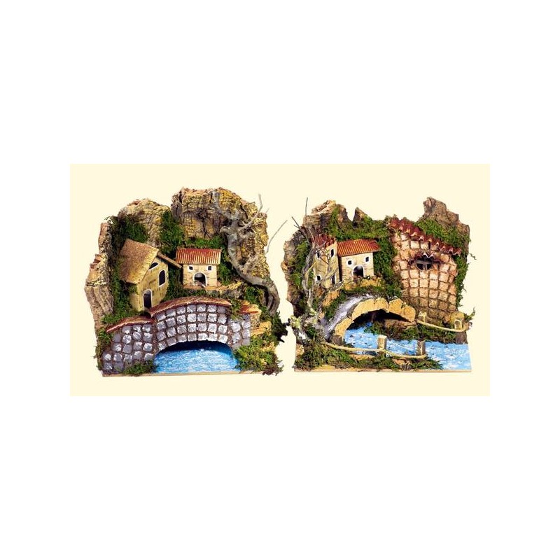 PONTE SU FIUME 20x14x17cm 2 ass. 1PZ
