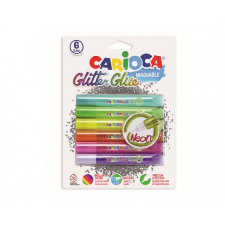 CARIOCA GLITTER GLUE FLUO 6pz