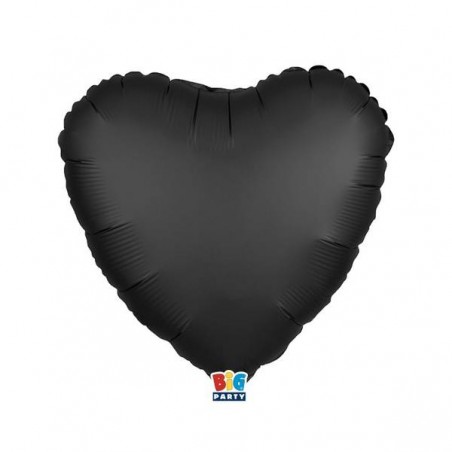 PALLONE MYLAR CUORE 18 45cm NERO SATIN