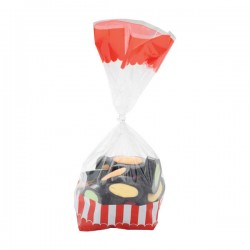 SACCHETTI TRASPARENTI STAMPA ROSSA 27x9cm 10pz