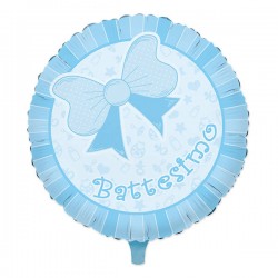 PALLONE MYLAR 45cm BATTESIMO BABY CELESTE