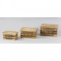 CASSETTA RETTANGOLARE C/SCRITTE IN LEGNO 34x23x19cm 2/3