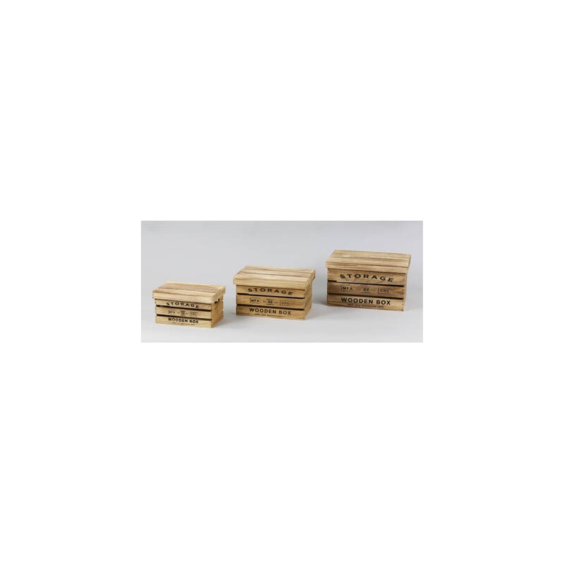 CASSETTA RETTANGOLARE C/SCRITTE IN LEGNO 34x23x19cm 2/3