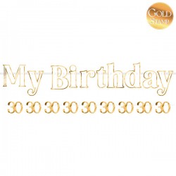 FESTONE HAPPY BIRTHDAY 30 BIANCO/ORO 110cm 90cm