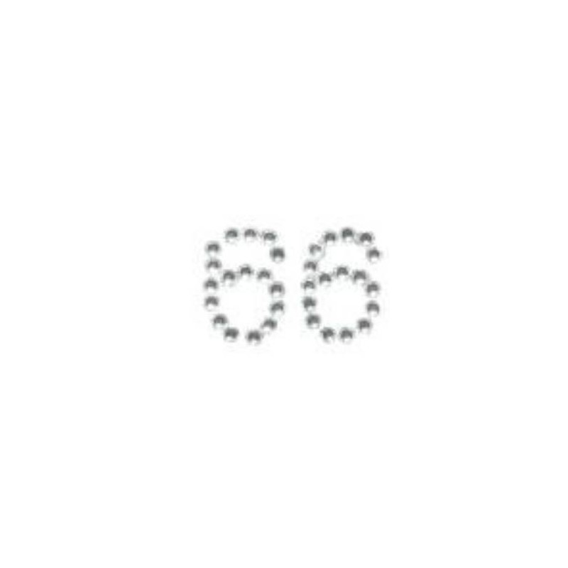 NUMBER 6 DIAMONDS STICKERS 9X12cm 25pz