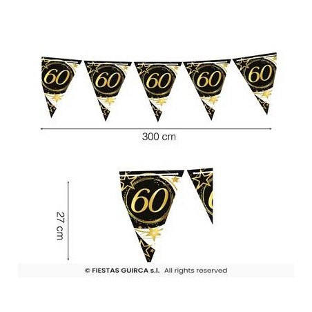 FESTONE BANDIERINE IN CARTA 60ANNI 3mt